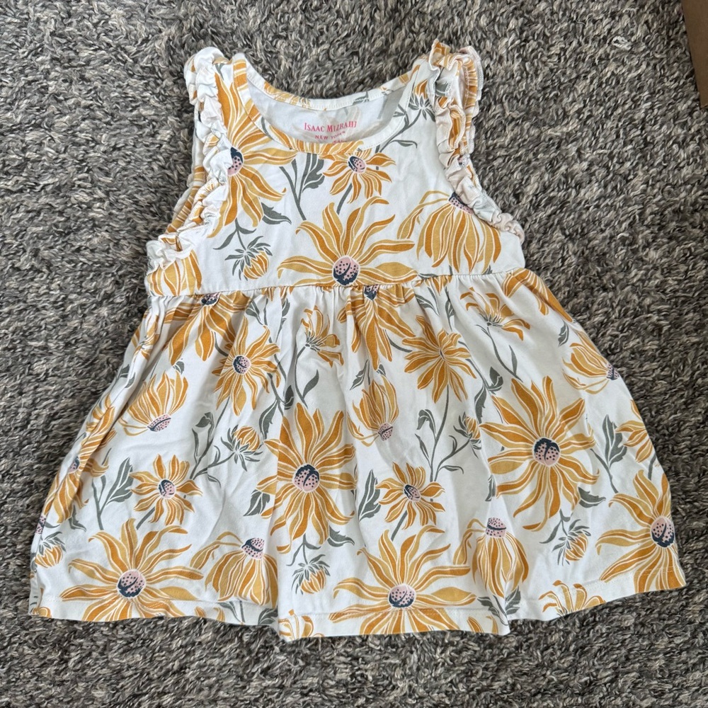 Isaac Mizrahi Girls Yellow Floral Dress Size 5T